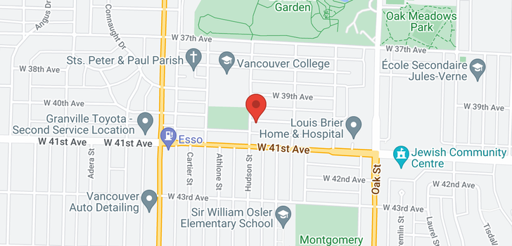 map of 1292 W 40TH AVENUE